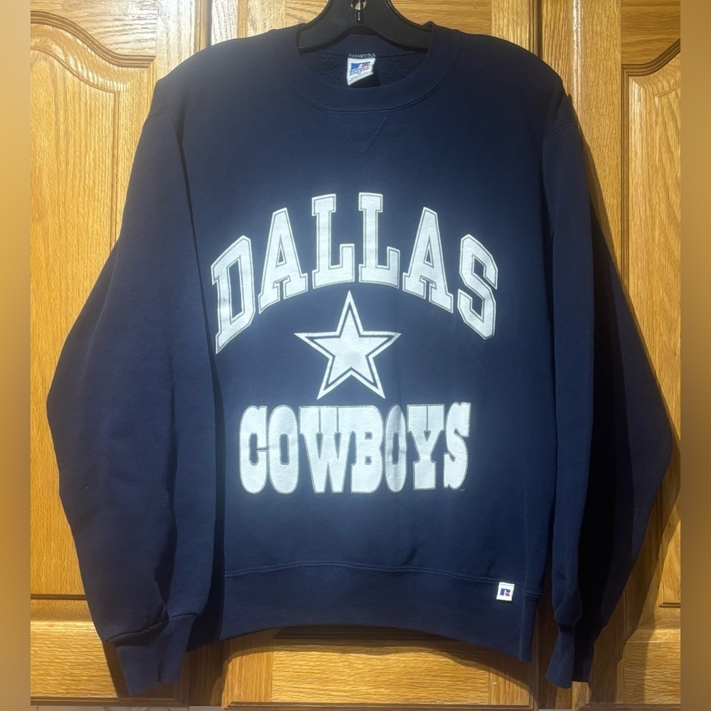 Vintage 90’s Russell Athletic Navy Blue Dallas Cowboys Crewneck Sweatshirt M